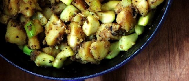 Картофель с цукини и тимьяном