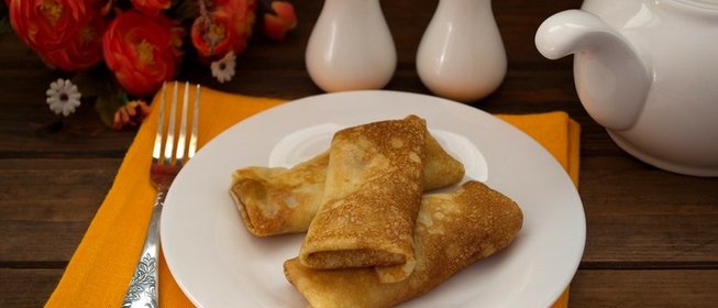 Блины с ветчиной и сыром