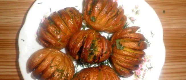 Запеченный картофель с салом