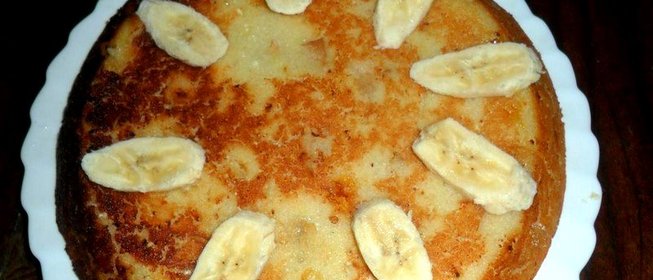 Бананово-апельсиновая творожная запеканка с яблоками