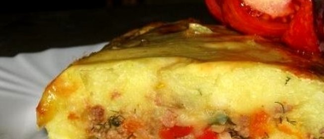 Запеканка из пюре и фарша