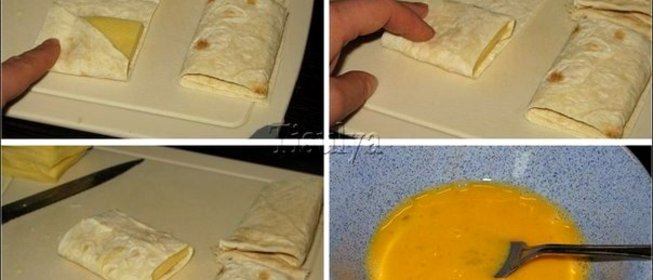 Омлет с сыром в лаваше
