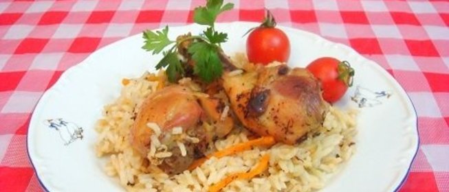 Плов из курицы в рукаве