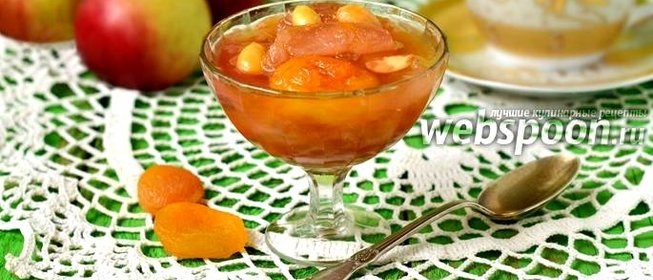 Яблочное варенье с курагой и миндалём