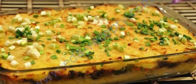 Картофельная запеканка с грибами постная