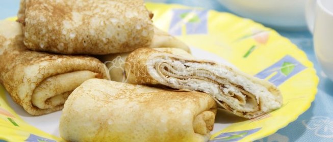 Блины с творогом и кокосом