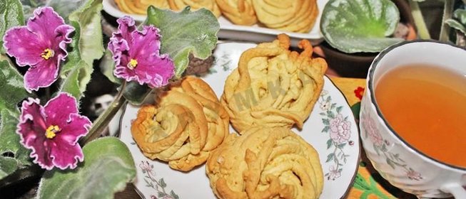 Печенье Хризантема через мясорубку