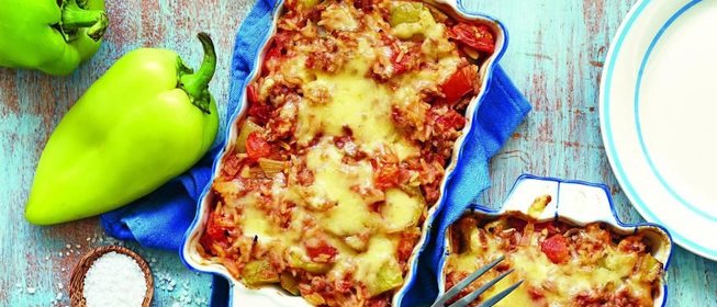 Запеканка из перца и фарша