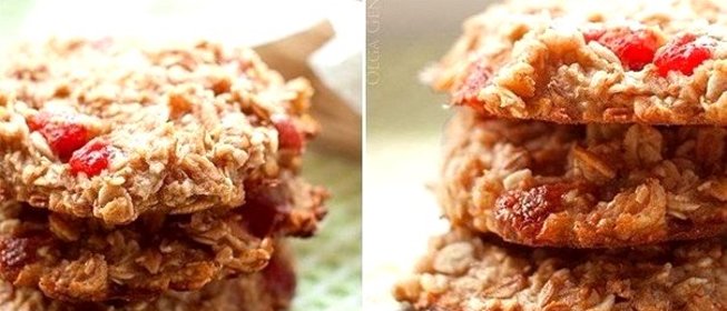 Овсяное фитнес-печенье с клубникой