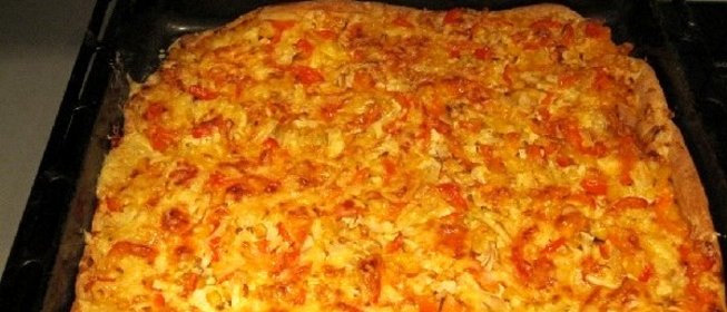 Пицца из слоеного бездрожжевого теста