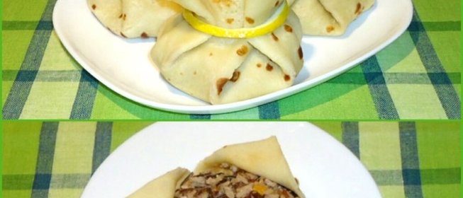 Фаршированные блины Мешочки