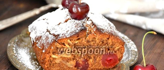 Кофейный кекс с коктейльной вишней