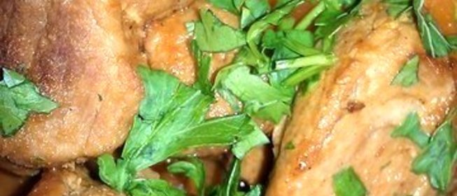 Рагу из свинины, овощей и шампиньонов