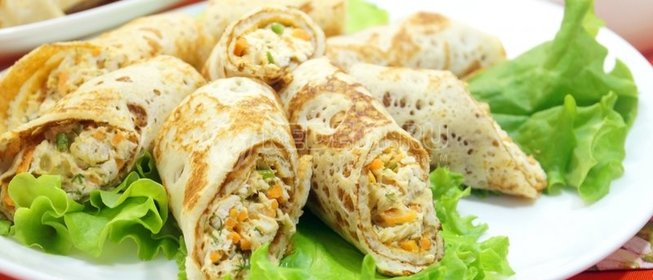 Блины с курицей и морковью по-корейски