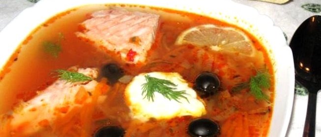 Солянка из семги