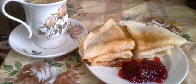 Постные блины на минеральной воде