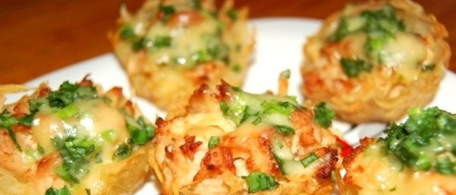 Картофельные тарталетки с начинкой
