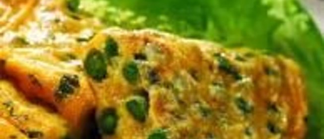 Омлет с горошком и мятой