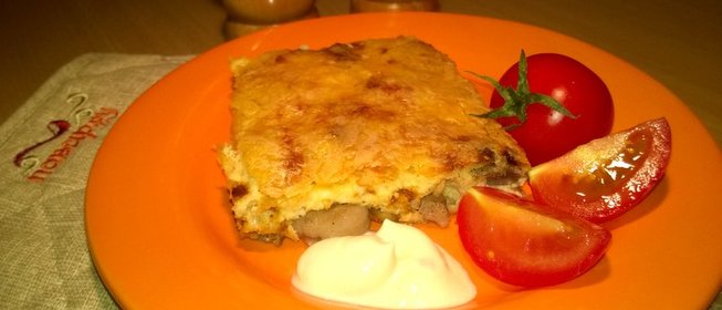 Творожная запеканка с грибами