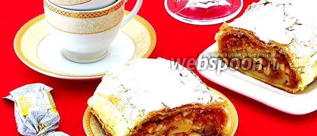 Штрудель с грушами и овсяным печеньем