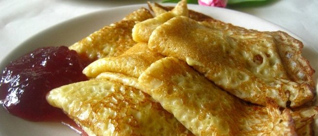 Заварные блины на молоке