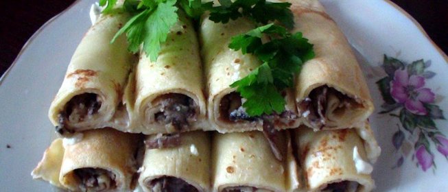 Блинчики с грибами