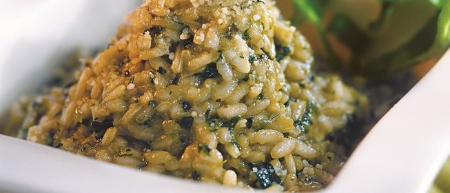 Ризотто со шпинатом и песто