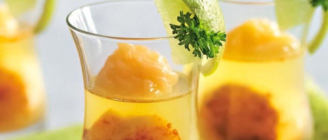 Морские гребешки в лаймовом желе