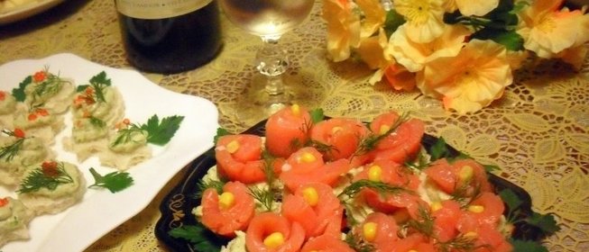 Праздничные канапе Цветы для тебя