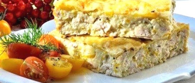 Легкий куриный пирог-запеканка