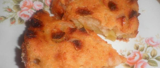 Творожно-рисовая запеканка с яблоками