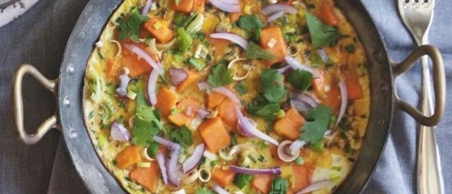 Омлет со сладким картофелем