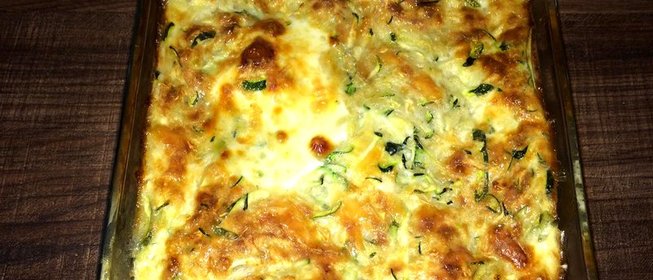 Кабачково-сырная запеканка с овсяной мукой