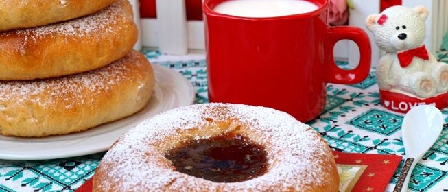 Постные ватрушки с вареньем