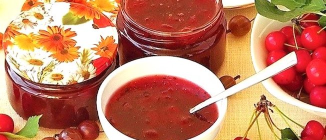 Джем из крыжовника и черешни