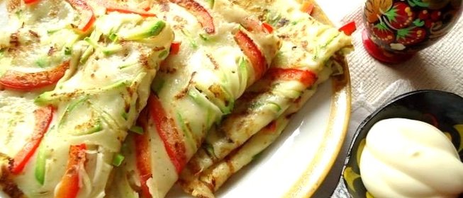 Блины с кабачками и болгарским перцем