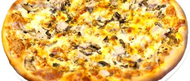 Пицца с грибами и ветчиной