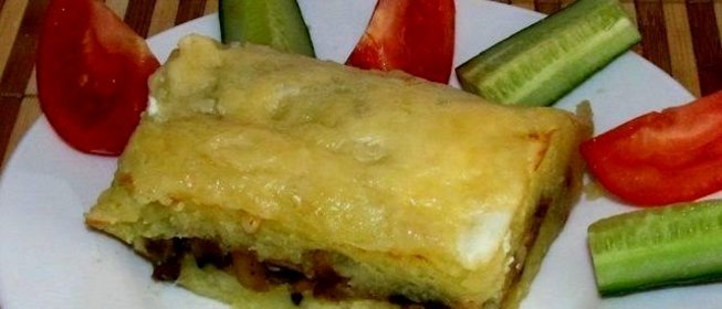Картофельная запеканка с шампиньонами