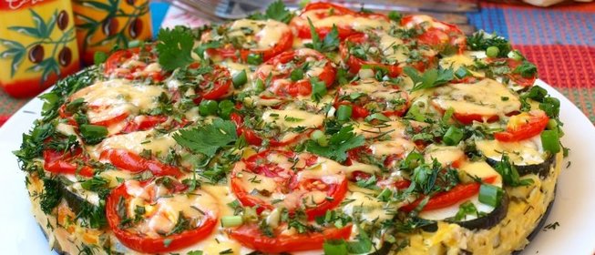 Пирог-запеканка с кабачками