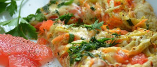 Пицца с курицей и грейпфрутом