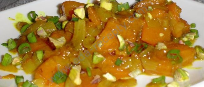Тыква тушеная в вине с карри