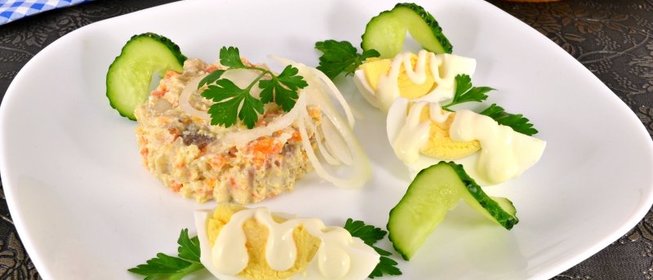 Сельдь рубленая с морковью и творогом