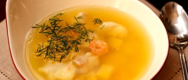 Рыбный суп из филе трески