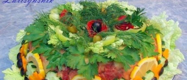 Мясной праздничный калач