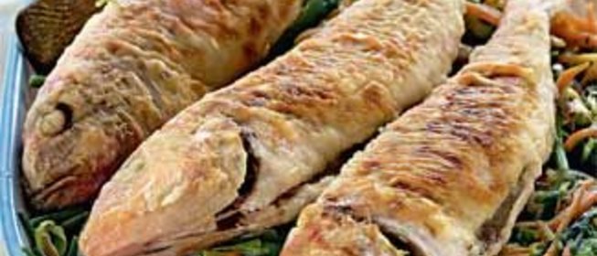 Султанка с укропным рагу