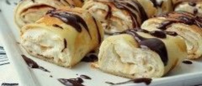 Блинчики с творожным кремом