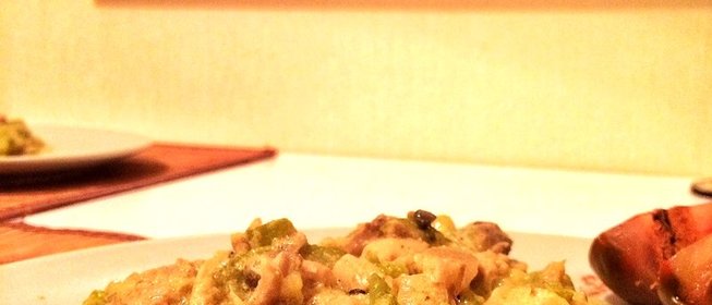 Рагу из кабачков и грибов с кефиром