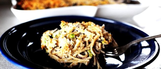 Запеканка с индейкой и спагетти