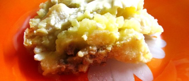 Цветная капуста с фаршем под сырным соусом бешамель