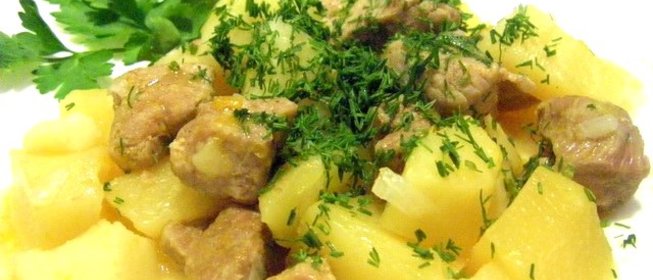 Тушеная картошка с мясом в казане